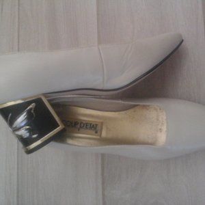 Coup D'Etat Bone Beige Firefly Mid Heel Square Toe Pump   Size 7.5 M  Make Offer